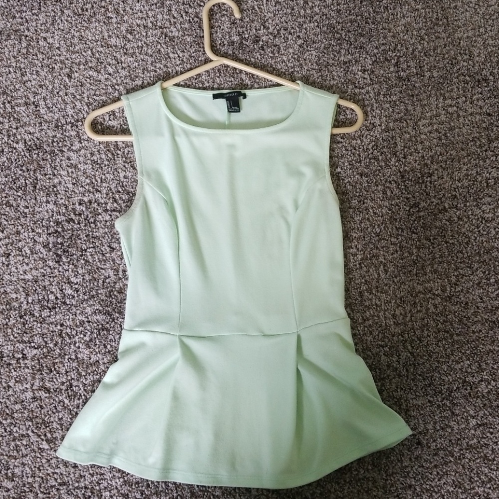 Mint peplum shirt